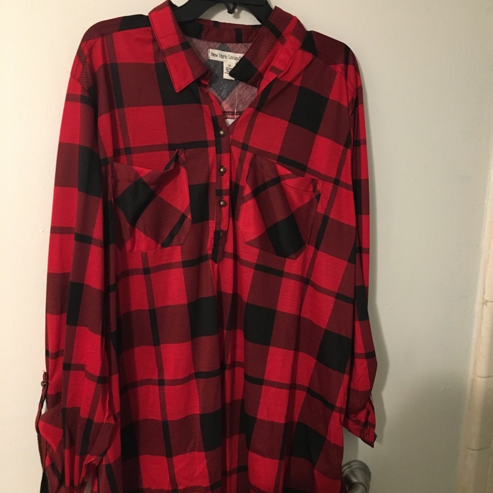 Black and Red Buffalo Check Tunic